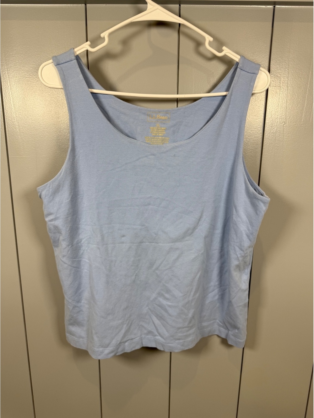 L.L.Bean Powder Blue Cotton Athletic Tank Top XL Preppy Elevated Basics